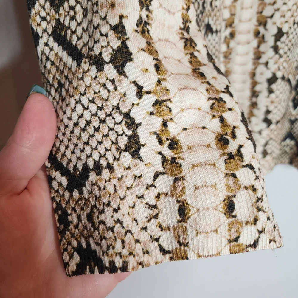 J. Crew Merino Wool Tippi Snakeskin Print‎ Sweater Size 2X